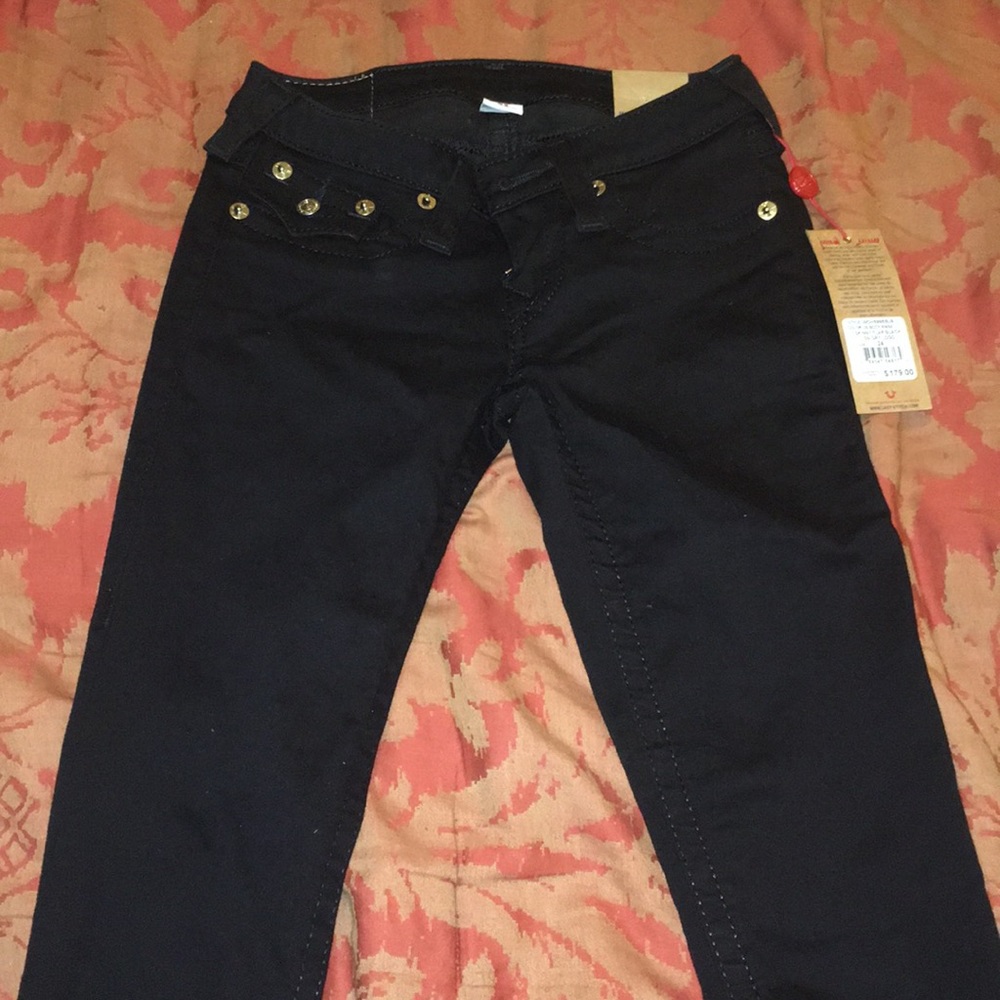 True religion black skinny jeans.